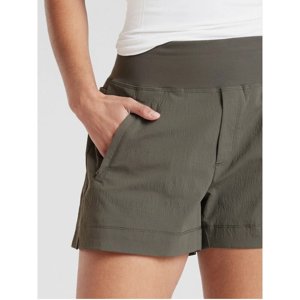 ATHLETA NWT Trekkie North Shorts in Mountain Olive Green // 24 - Picture 3 of 15